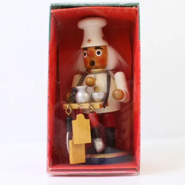 Santa's World Kurt S. Adler Inc Blue Wooden Nutcracker Red Coat Soldier #C0828