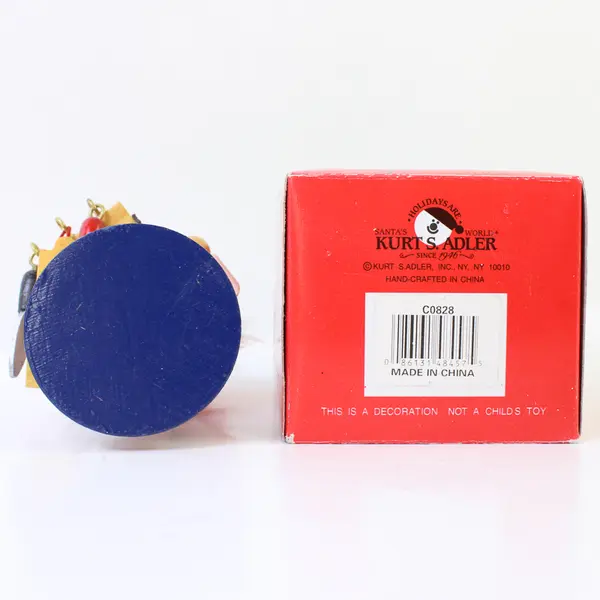 Santa's World Kurt S. Adler Inc Blue Wooden Nutcracker Red Coat Soldier #C0828