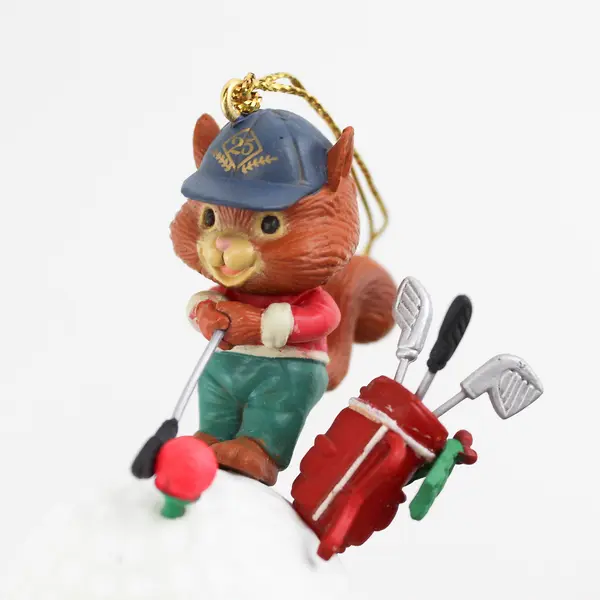 Vintage Lustre Fame Christmas Traditions Bunny Golfer Ornament - New