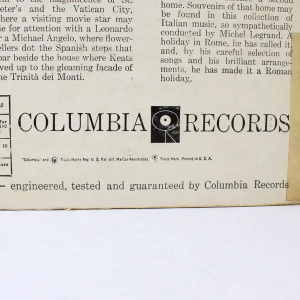 Michel Legrand Et Son Orchestre Holiday In Rome 12 Vinyl Record