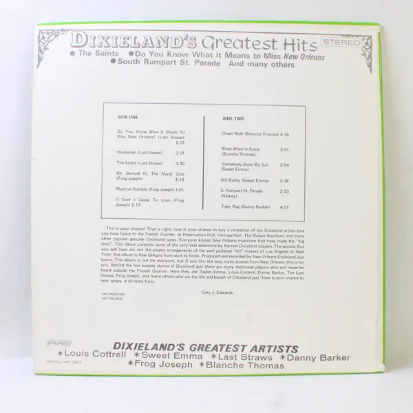 Dixieland's Greatest Hits 12" Vinyl Record