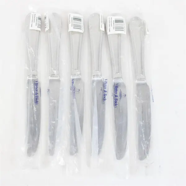 6 Villeroy & Boch Mademoiselle Pattern 18/10 SS Solid Dinner Knives 9.25" New