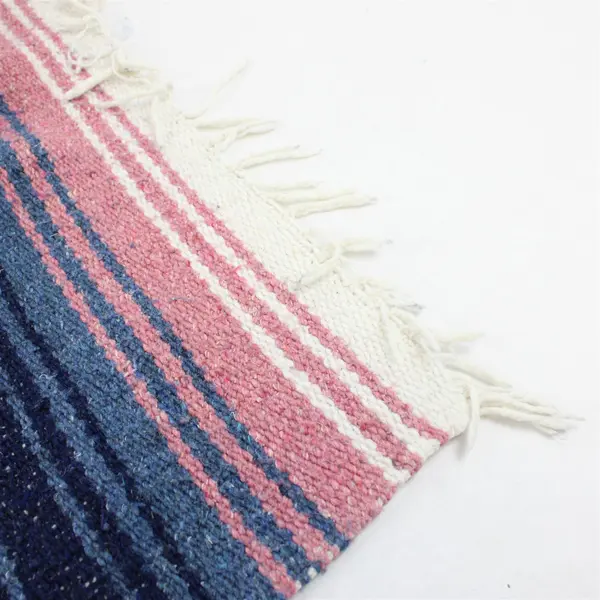 Unbranded White/Blue/Green/Pink Falsa Mexican Throw Blanket 48" x 75"