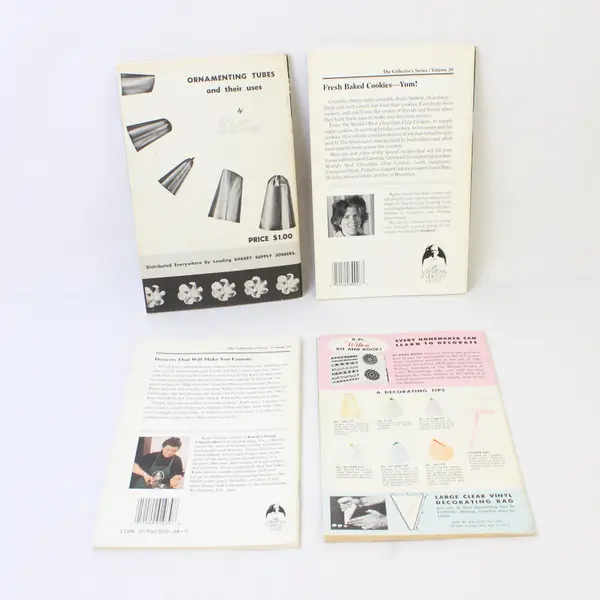 Lot of 4 Dessert & Cake Decorating Books - Wilton, Cookies, Just Desserts