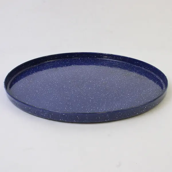 Lot of 2 Large Blue Speckled Enamel Stove Burner Covers