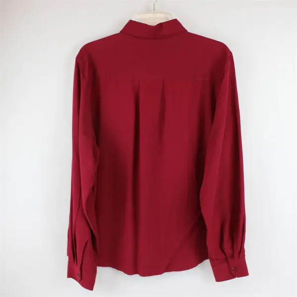 C. J. Banks Solid Deep Red Color Long Sleeve Button Up Women's Size 16W