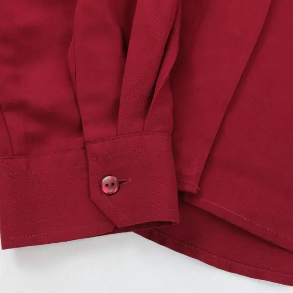 C. J. Banks Solid Deep Red Color Long Sleeve Button Up Women's Size 16W