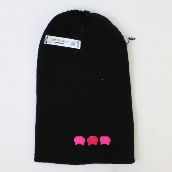 PDX Cat Trapper Stocking Cap Black Pink Men's Winter Hat