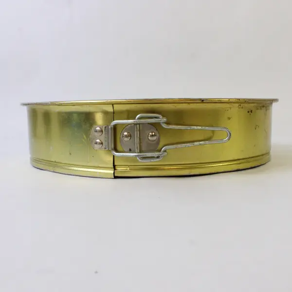 Vintage Gold-Tone Metal Springform Cake Pan 11in | Used Collectible