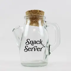 Vintage Glass Snub Nose Pitcher Snack Server w/ Original Cork Stopper