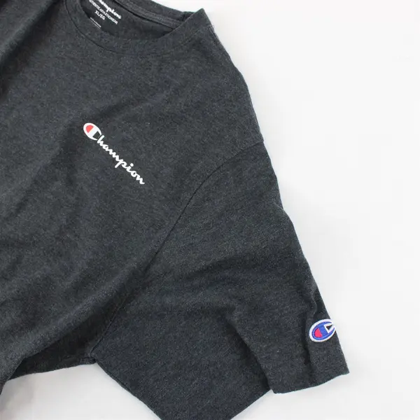 Champion Solid Gray Color Short Sleeve T-Shirt Cotton/Polyester Men's Size XL