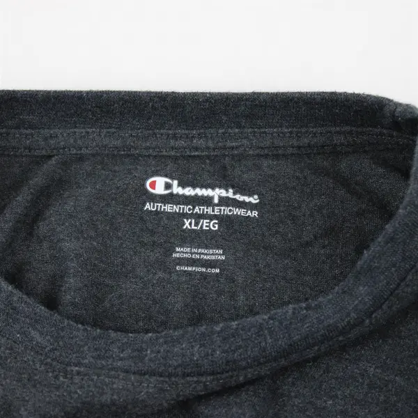 Champion Solid Gray Color Short Sleeve T-Shirt Cotton/Polyester Men's Size XL