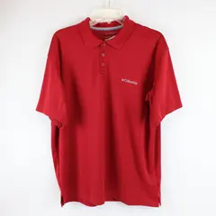 Columbia Omni Shade Solid Red Color Short Sleeve Polo Top Men's Size L