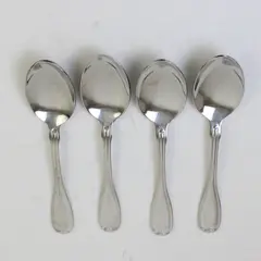 Lot of 4 J A Henckels (Zwilling) Banquet Pattern 18/10 SS Soup Spoons 7.25" Good