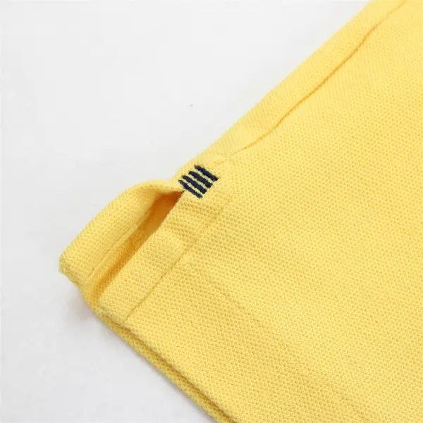 Land's End Solid Butter Yellow Color Short Sleeve Polo Top Men's Size L (42-44)