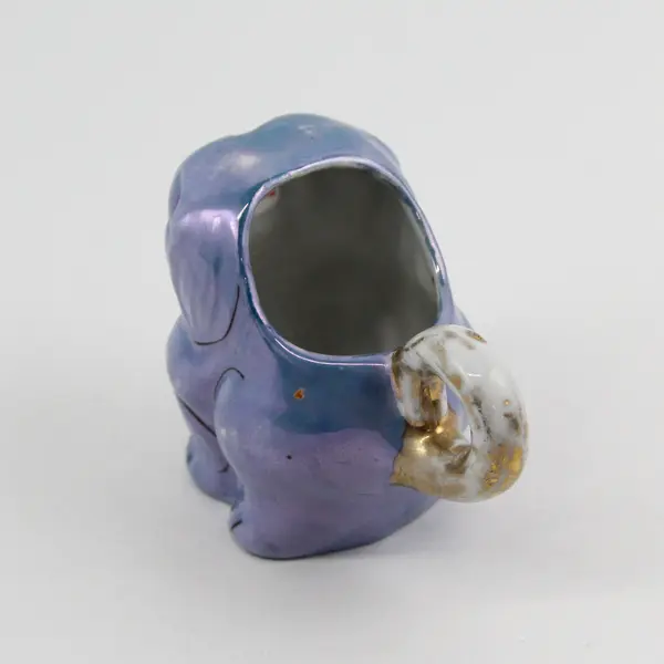 Vintage Blue Lustreware Foo Dog Creamer Japan