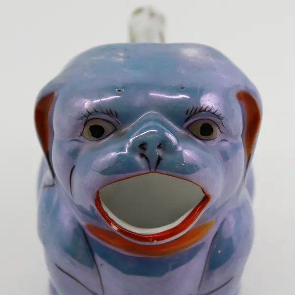 Vintage Blue Lustreware Foo Dog Creamer Japan