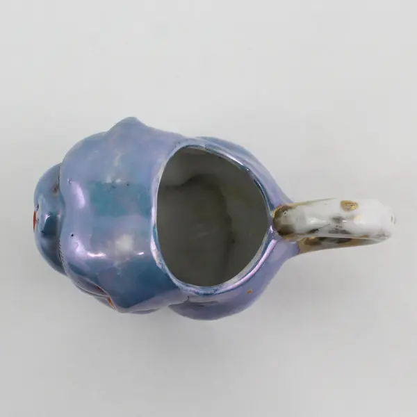 Vintage Blue Lustreware Foo Dog Creamer Japan