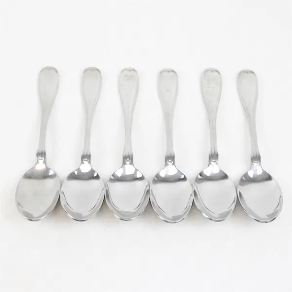 Lot of 6 J A Henckels (Zwilling) Banquet Pattern 18/10 SS Soup Spoons 7.25" Good