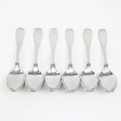 Lot of 6 J A Henckels (Zwilling) Banquet Pattern 18/10 SS Soup Spoons 7.25" Good