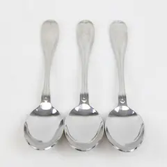 Lot of 3 J A Henckels (Zwilling) Banquet Pattern 18/10 SS Soup Spoons 7.25" Good