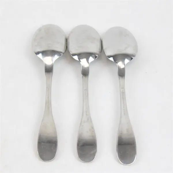Lot of 3 J A Henckels (Zwilling) Banquet Pattern 18/10 SS Soup Spoons 7.25" Good