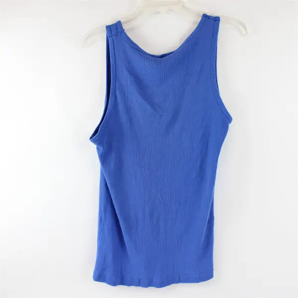 Warner Bros Superman Solid Blue Color Ribbed Tank Top 2000 Men's Size L/XL