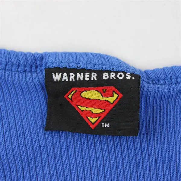 Warner Bros Superman Solid Blue Color Ribbed Tank Top 2000 Men's Size L/XL
