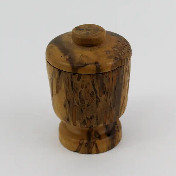 Lathe Turned Wood Trinket Box With Lid 