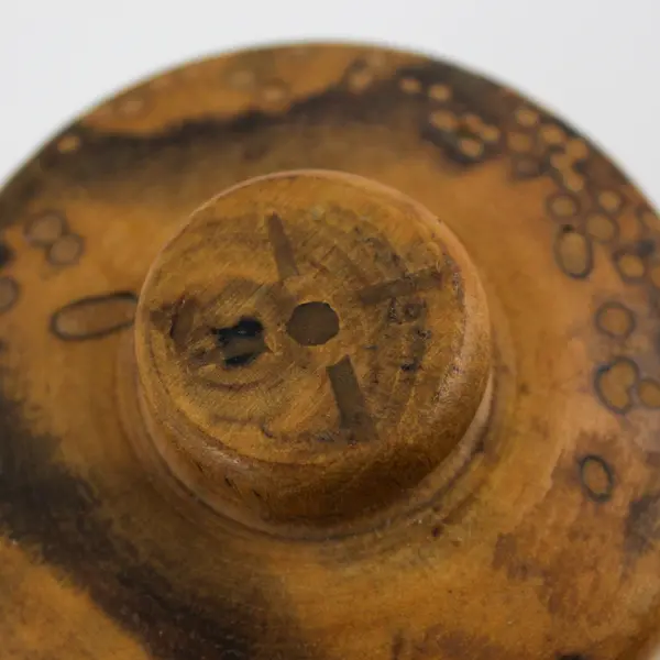 Lathe Turned Wood Trinket Box With Lid 