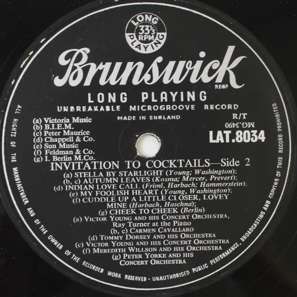 Brunswick Invitation to Cocktails 12" LP Vinyl