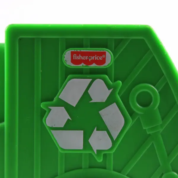 Fisher-Price Little People Recycle Truck Green Garbage Truck w/ Driver Figure