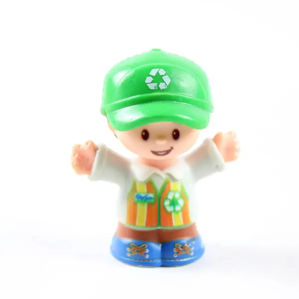 Fisher-Price Little People Recycle Truck Green Garbage Truck w/ Driver Figure