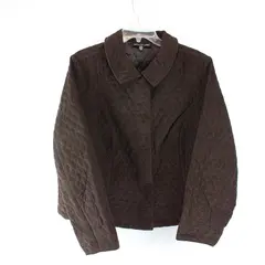 Briggs New York Solid Brown Color Corduroy Coat Cotton/Polyester Womens Size 18W