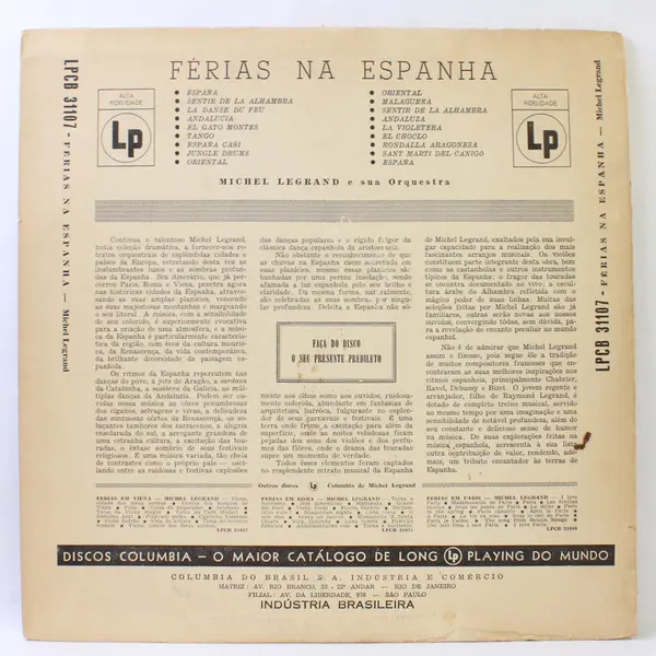 Ferias NA Espanha Michel Legrand 12" Vinyl Record