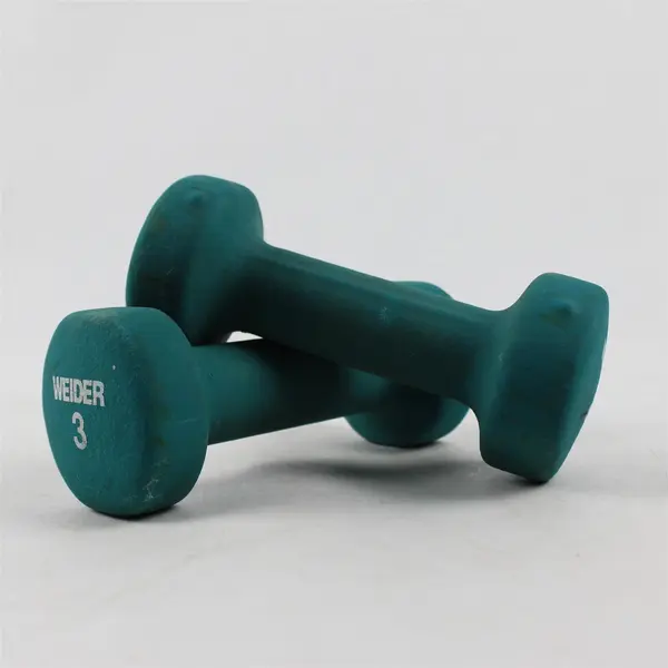 Weider 3 lb Hand Weights Pair Teal  Neoprene Dumbbells
