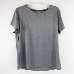 Danskin Now Semi Fitted Gray Speckled Short Sleeve Activewear Top Womens XXL(20)