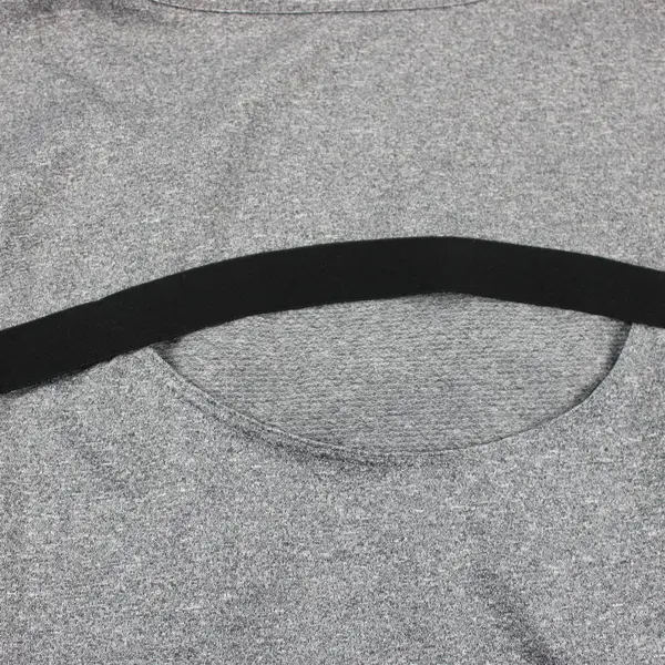 Danskin Now Semi Fitted Gray Speckled Short Sleeve Activewear Top Womens XXL(20)