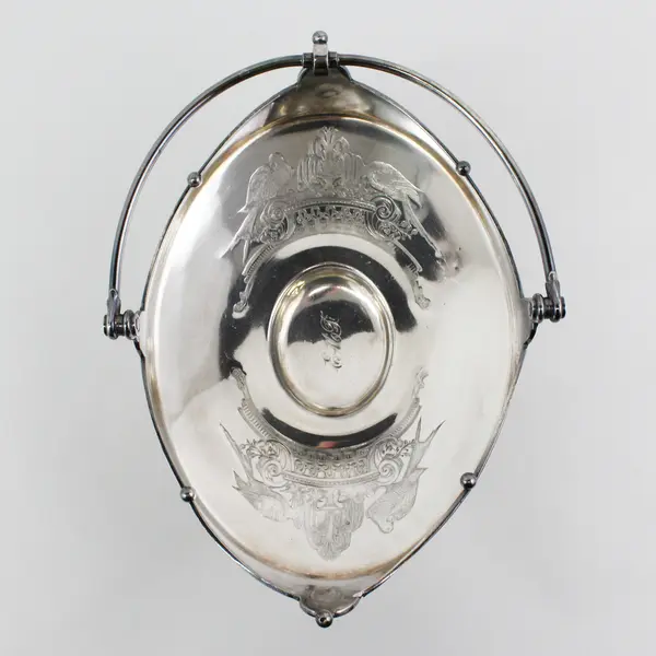 Reed And Barton Silver Plated Brides Basket  1869 Patent Engraved Monogram