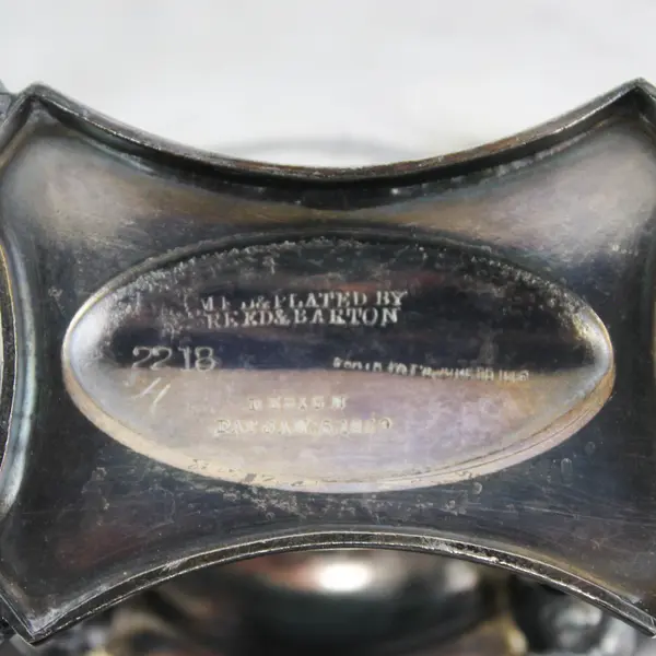Reed And Barton Silver Plated Brides Basket  1869 Patent Engraved Monogram
