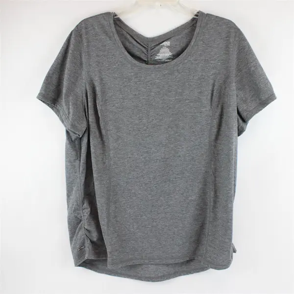 Danskin Now Loose Gray Speckled Short Sleeve Activewear Top Women's 2X (18W-20W)