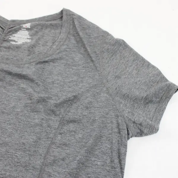 Danskin Now Loose Gray Speckled Short Sleeve Activewear Top Women's 2X (18W-20W)