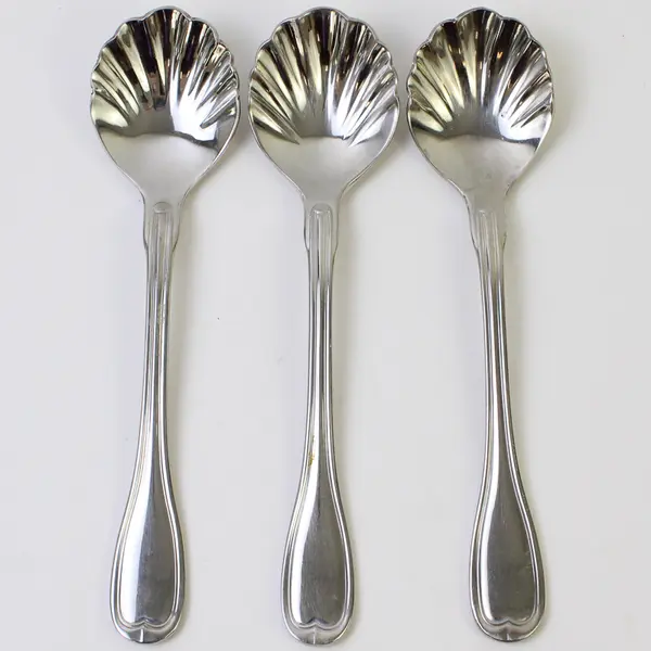 Lot of 3 J A Henckels (Zwilling) Banquet Pattern 18/10 SS Sugar Spoons 6" Rare