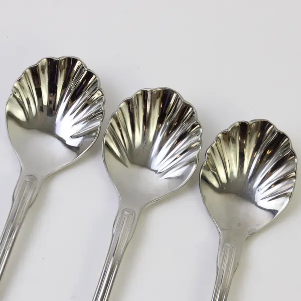 Lot of 3 J A Henckels (Zwilling) Banquet Pattern 18/10 SS Sugar Spoons 6" Rare