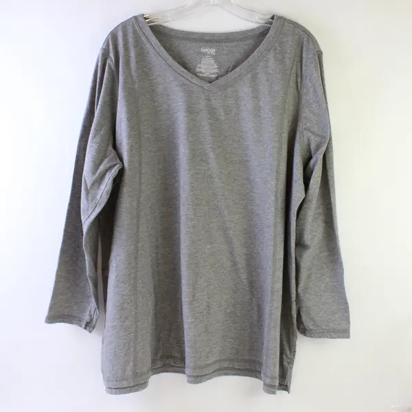 Danskin Now Loose Solid Gray Long Sleeve Activewear Top Women's 3X (22W-24W)