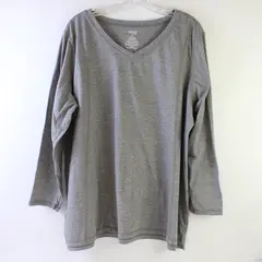 Danskin Now Loose Solid Gray Long Sleeve Activewear Top Women's 3X (22W-24W)