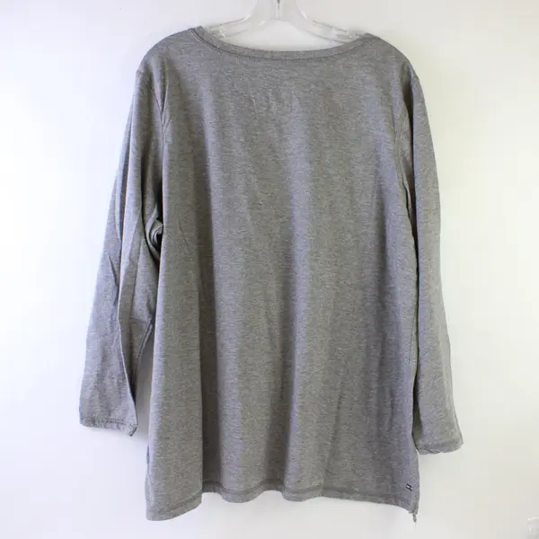 Danskin Now Loose Solid Gray Long Sleeve Activewear Top Women's 3X (22W-24W)
