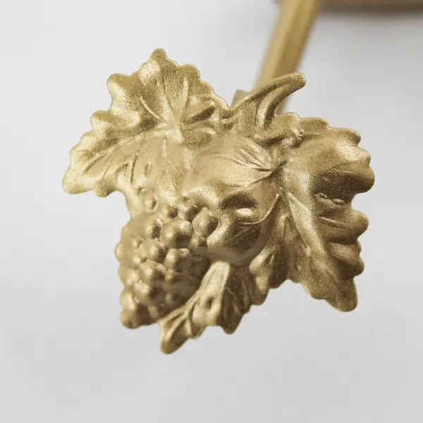 Vintage Gold Metal Grape Cluster Candle Wall Sconce Pair