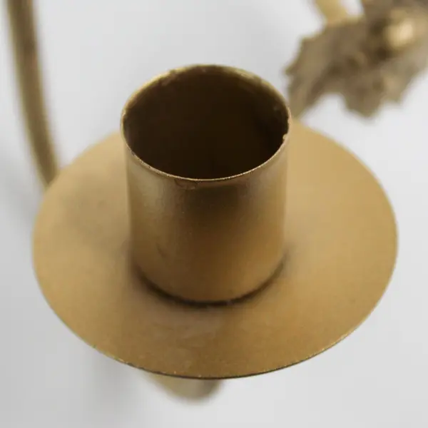 Vintage Gold Metal Grape Cluster Candle Wall Sconce Pair