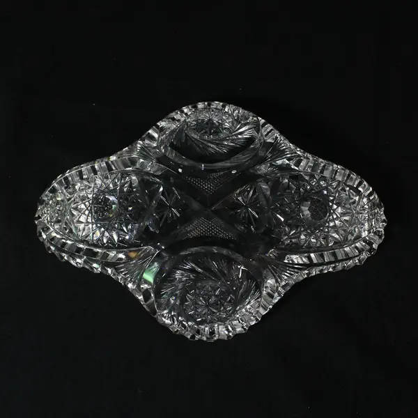 Vintage American Brilliant Period (ABP) Cut Glass Celery Or Relish Dish 7.5”